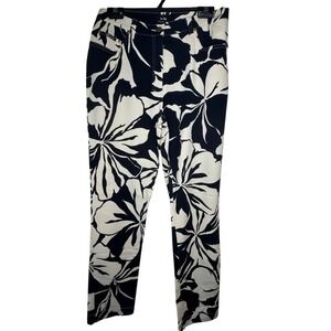 NWT Votre Nom Jeans Womens 12 Black White Floral Print Straight Leg Luxe VTG Y2K